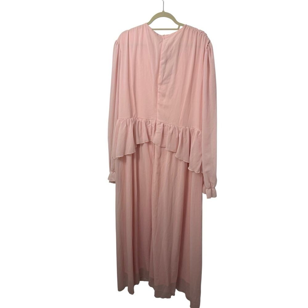 Giffniseti Plus Size 4X Chiffon Rifle Wrap Flowy Bridsmaid Maxi Dress - Picture 4 of 5